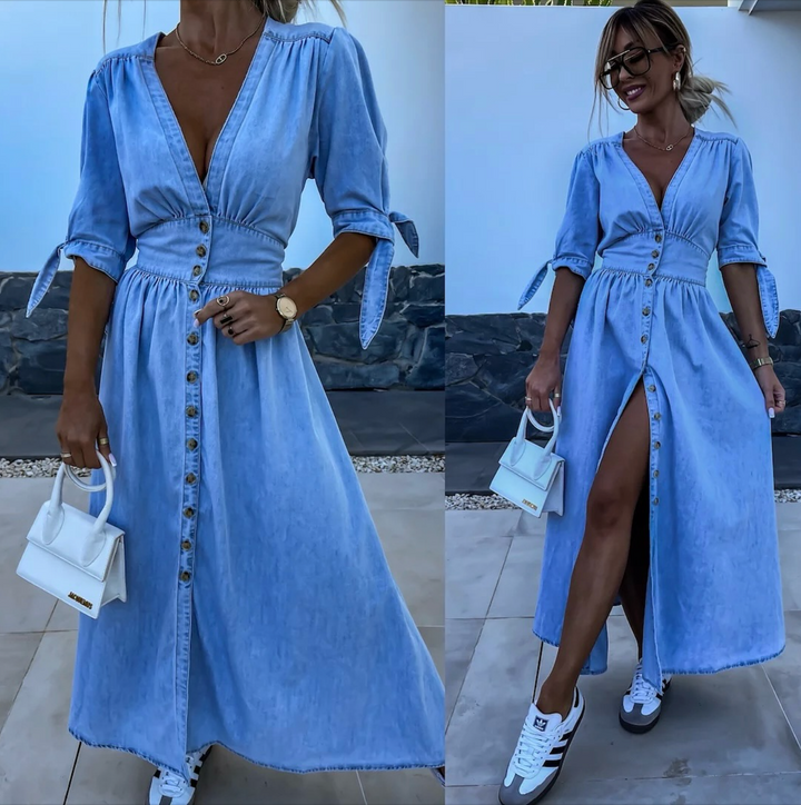 Aria | Robe en Denim Éclatante
