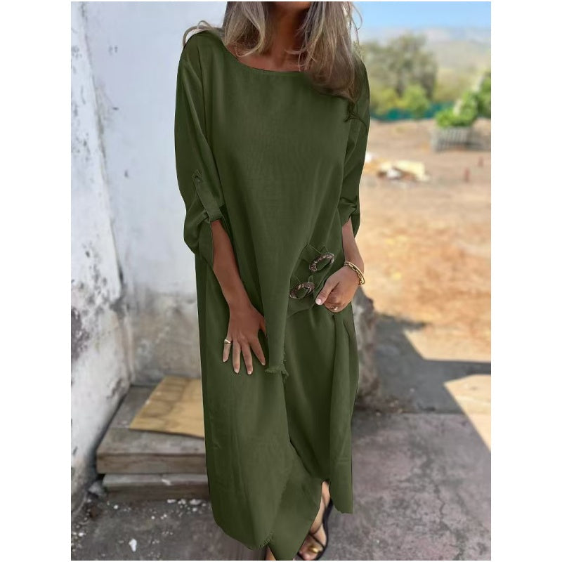 Lourdes™ Ensemble Luxe en Coton et Lin pour Femmes