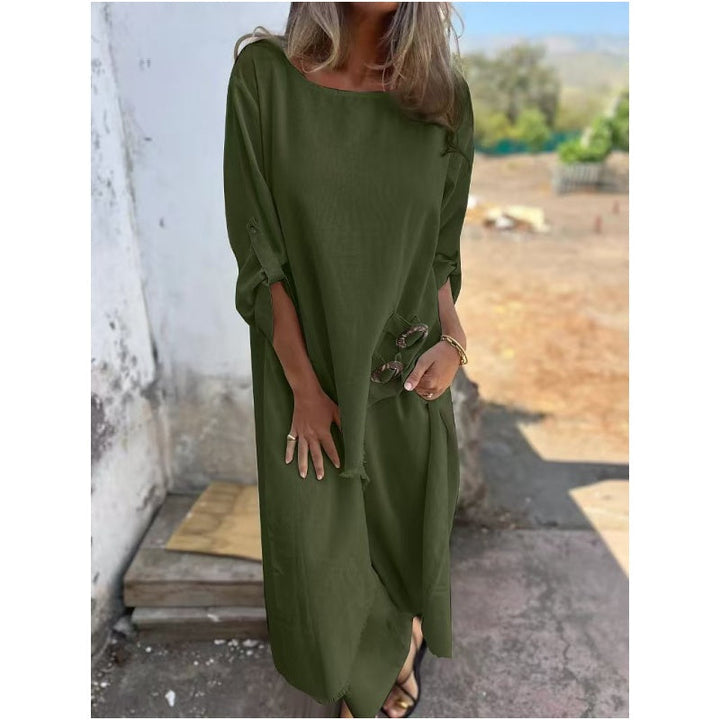 Lourdes™ Ensemble Luxe en Coton et Lin pour Femmes